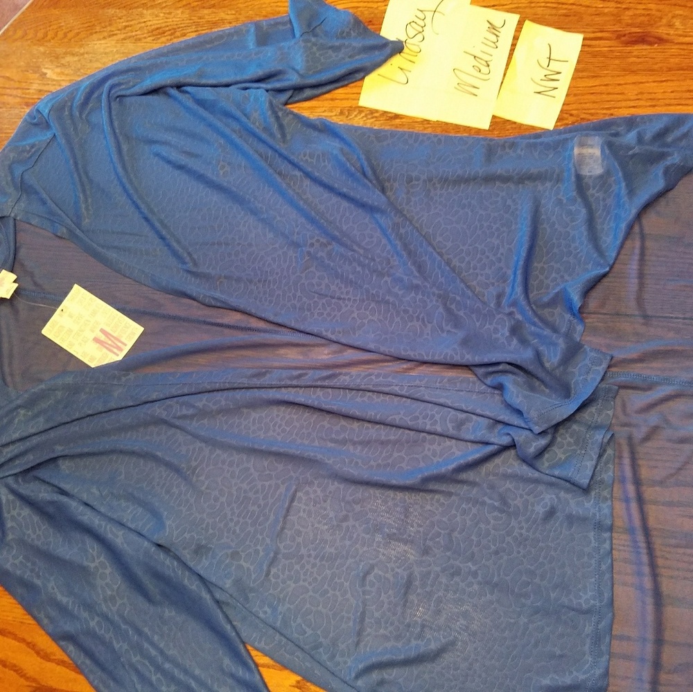 Lularoe royal blue leopard print sheer lindsay